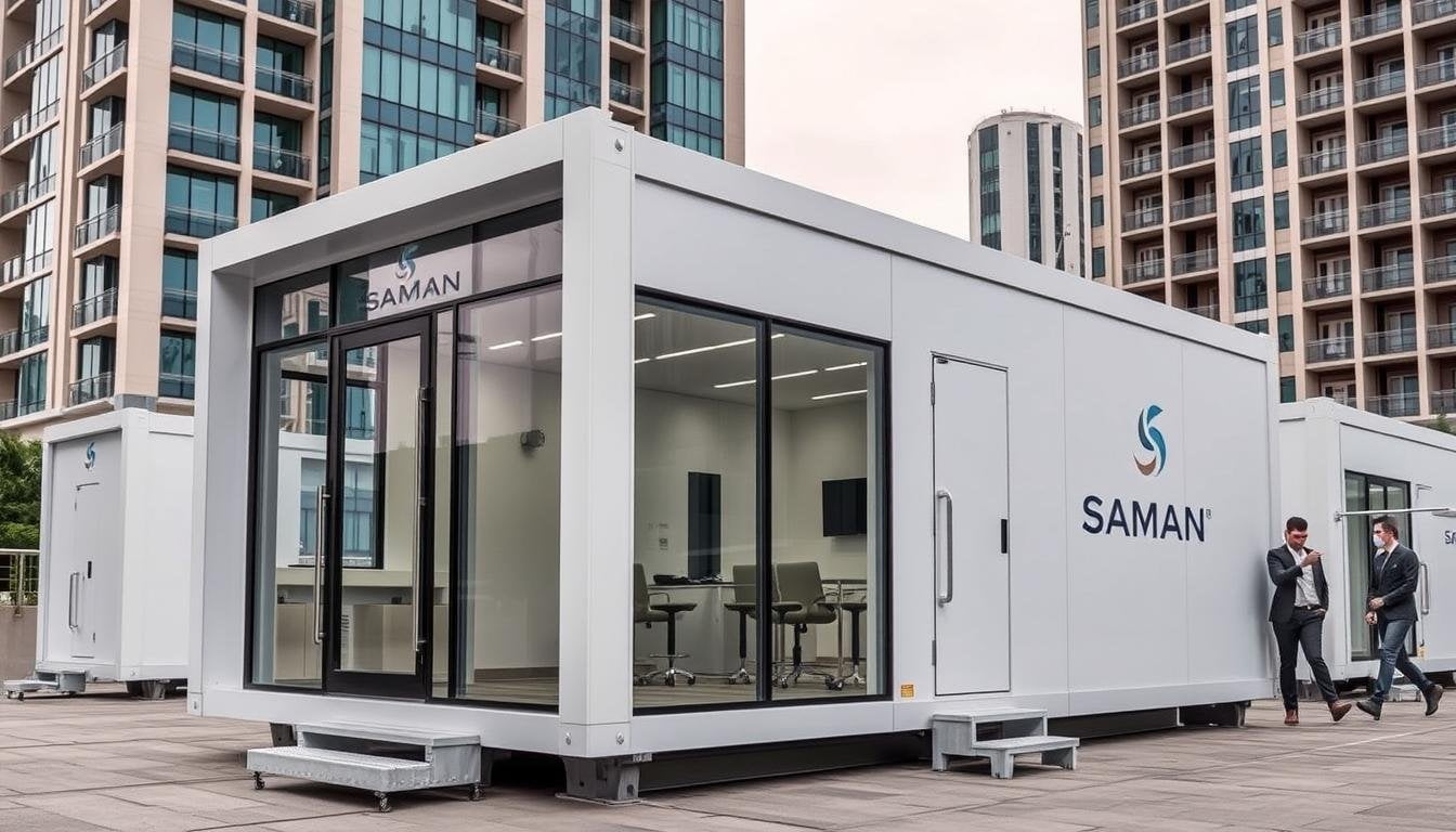 Executive portable office cabin with modern design in Gurgaon's Cyber City