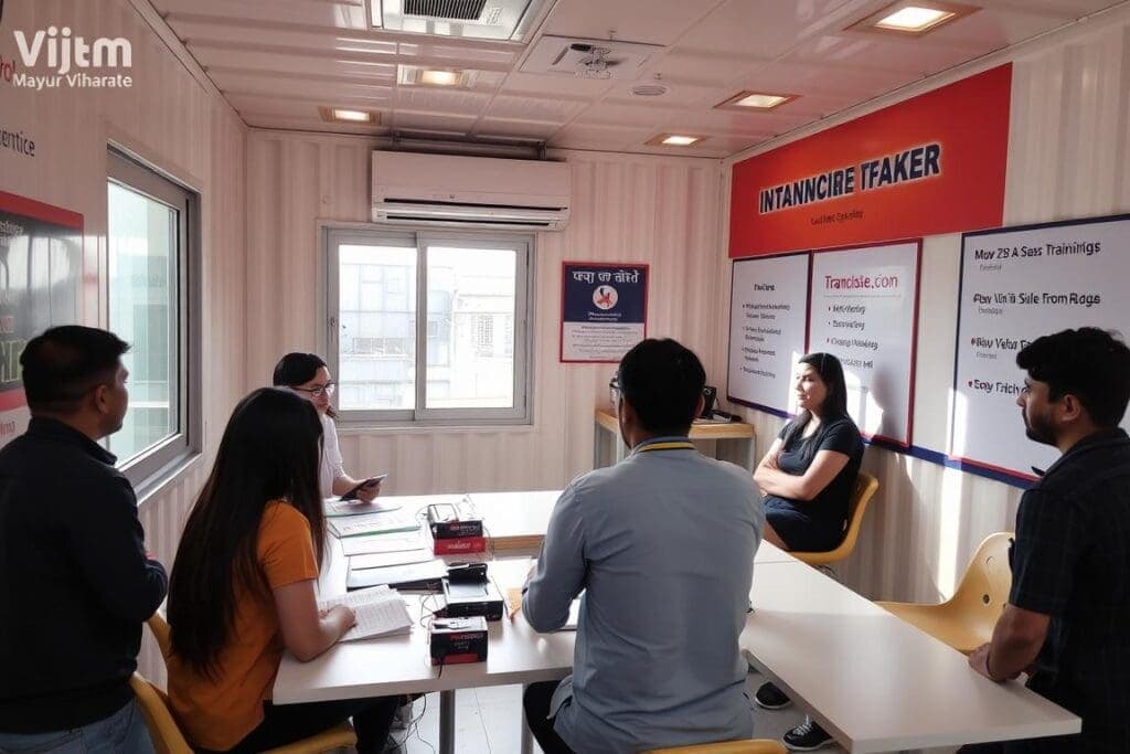 Franchise training container office in Mayur Vihar commercial complex Franchise training container office in Mayur Vihar commercial complex