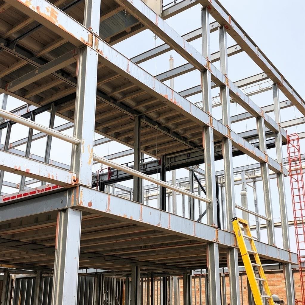 GI frame structure during labour colony installation in Greater Noida GI frame structure during labour colony installation in Greater Noida