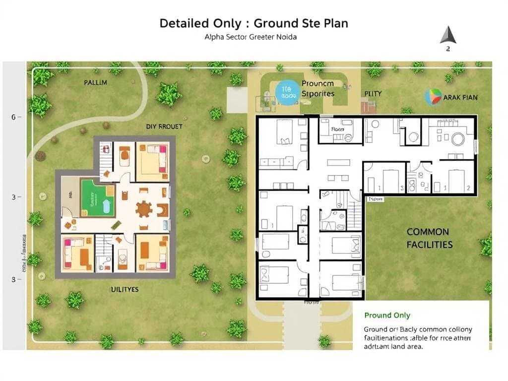 Ground-only 16-room labour colony layout in Alpha Sector, Greater Noida Ground-only 16-room labour colony layout in Alpha Sector, Greater Noida
