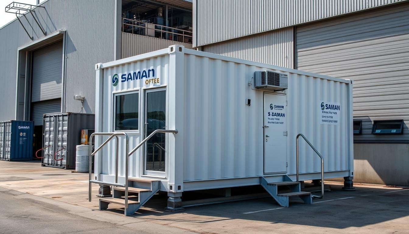 Heavy-duty container office installed at an industrial facility in Greater Noida