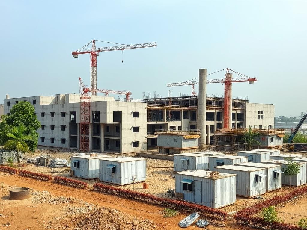 Industrial facility construction with worker housing in Ballabhgarh, Faridabad Industrial facility construction with worker housing in Ballabhgarh, Faridabad