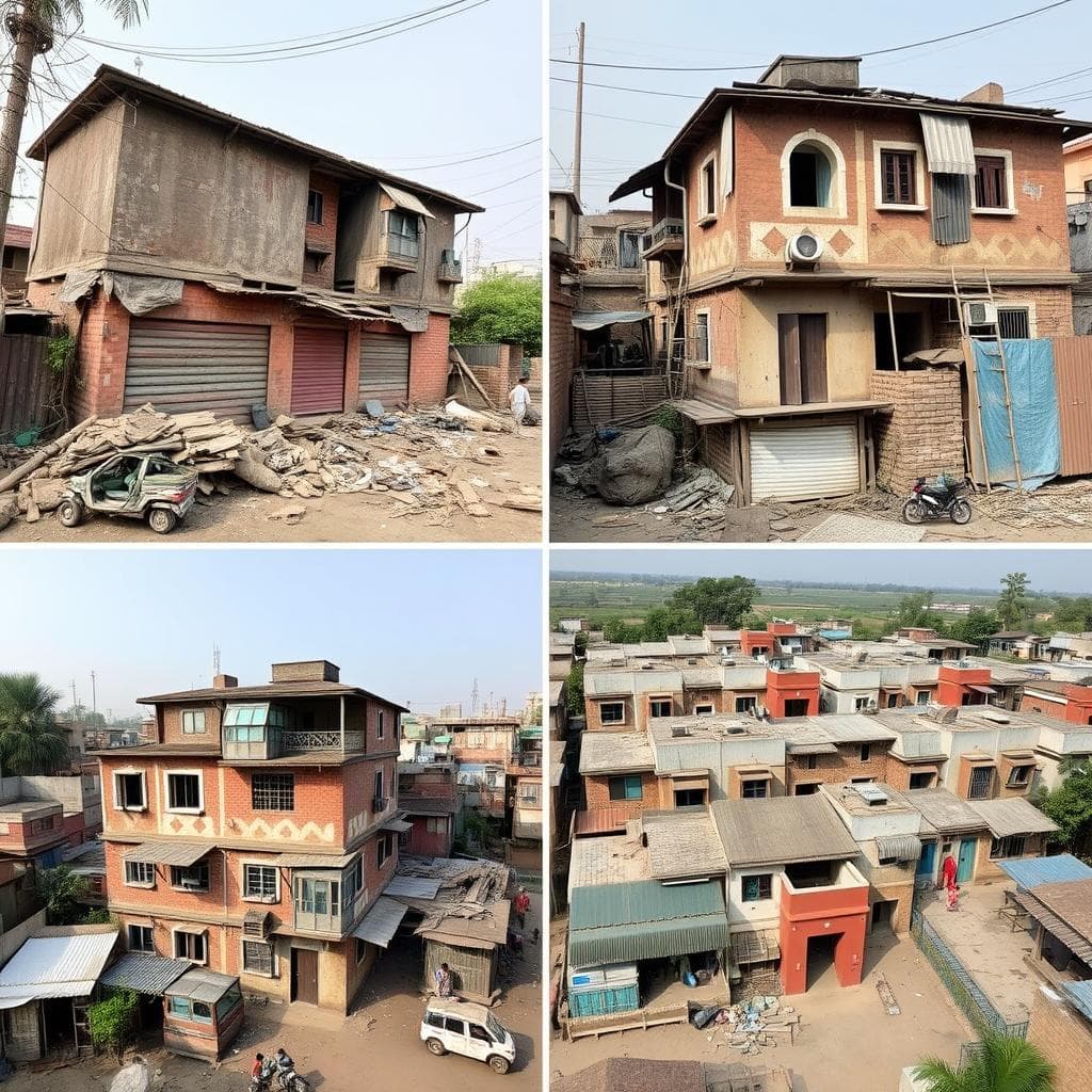 Inefficient traditional labour housing in Central Delhi Inefficient traditional labour housing in Central Delhi