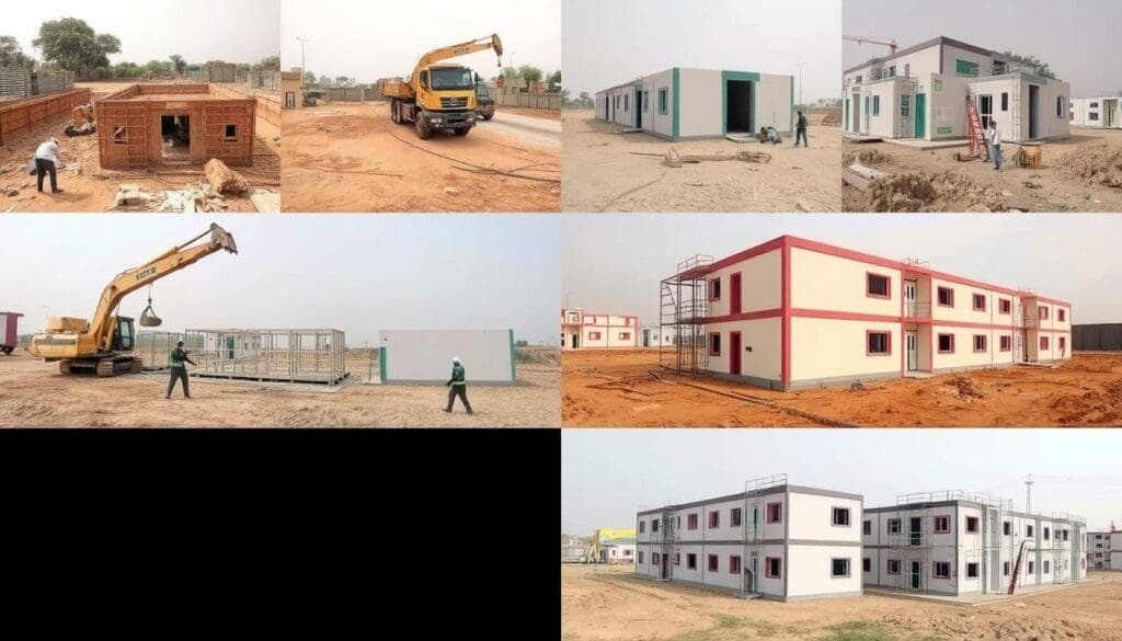 Installation process of prefabricated labour colony in Faridabad Installation process of prefabricated labour colony in Faridabad