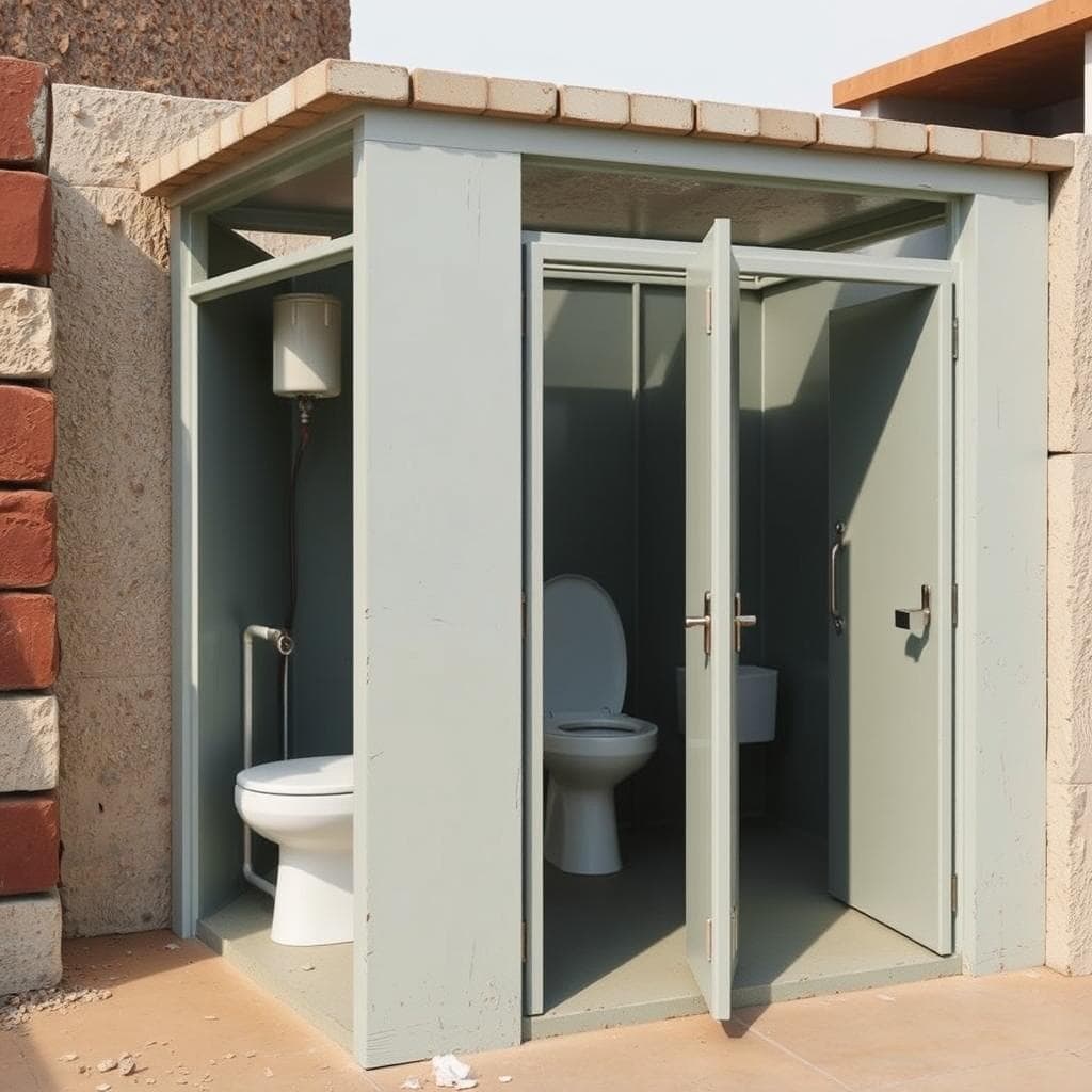 Integrated toilet facilities in labour colony Integrated toilet facilities in labour colony