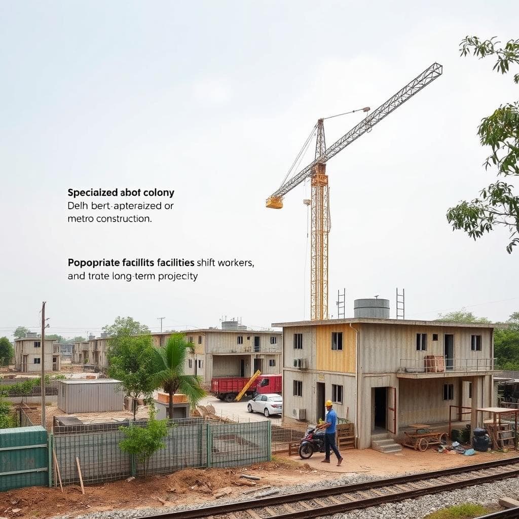 Labour colony designed for Delhi Metro workers with specialized features Labour colony designed for Delhi Metro workers with specialized features