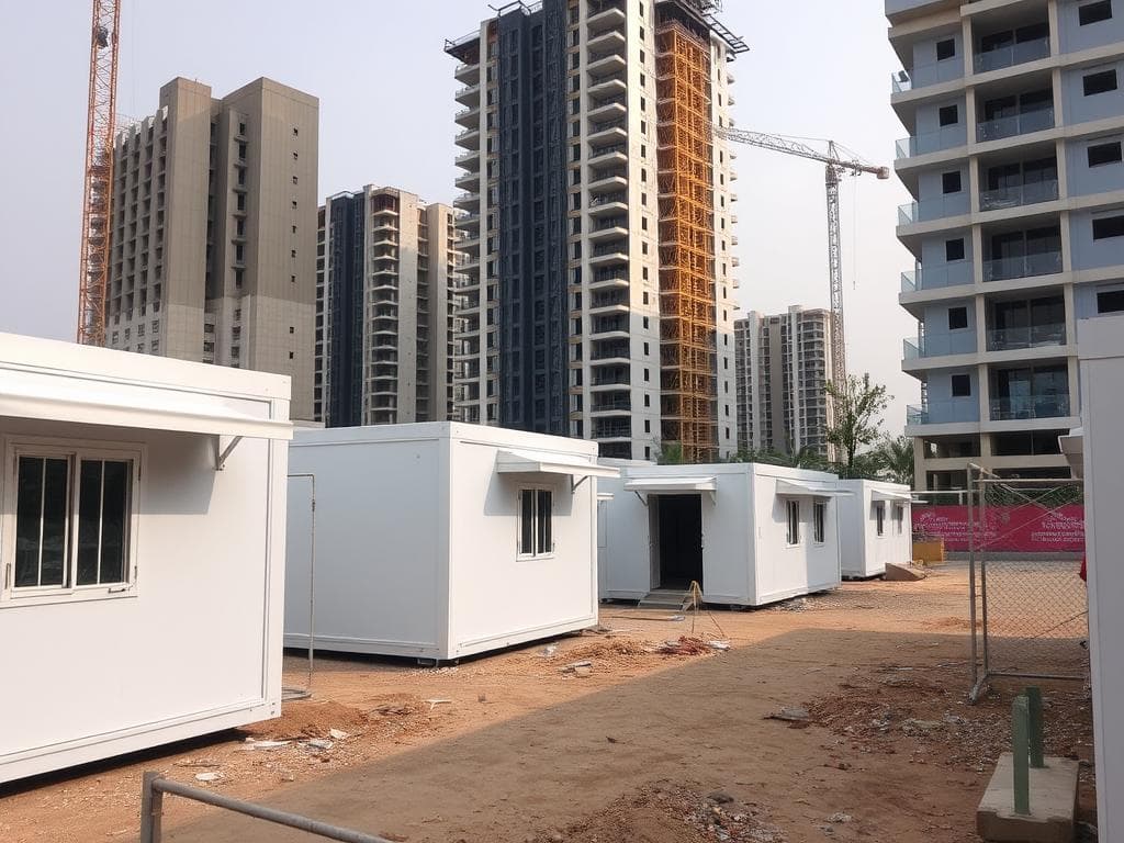 Labour colony installation near IT hub in Sector 62 Noida Labour colony installation near IT hub in Sector 62 Noida