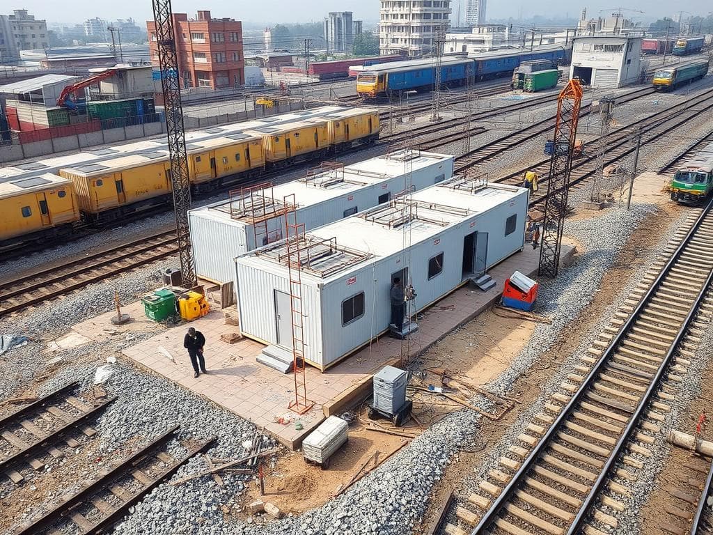 Labour colony supporting railway upgrade near Paharganj Labour colony supporting railway upgrade near Paharganj