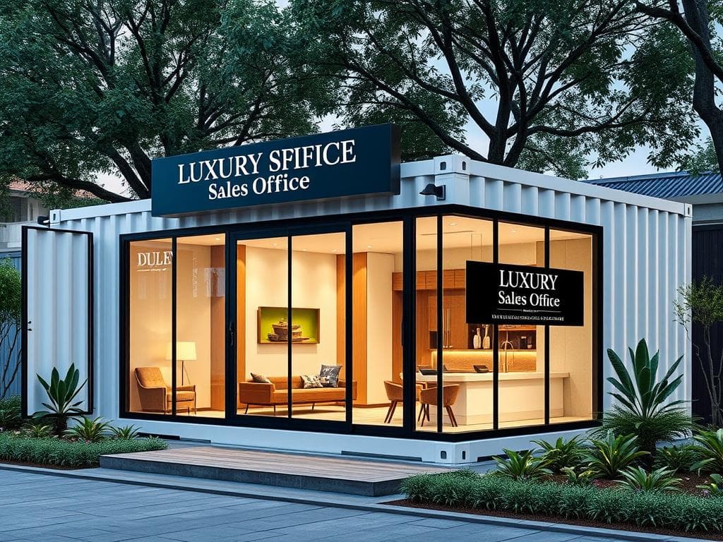 Luxury property sales office in container format at DLF Phase Luxury property sales office in container format at DLF Phase