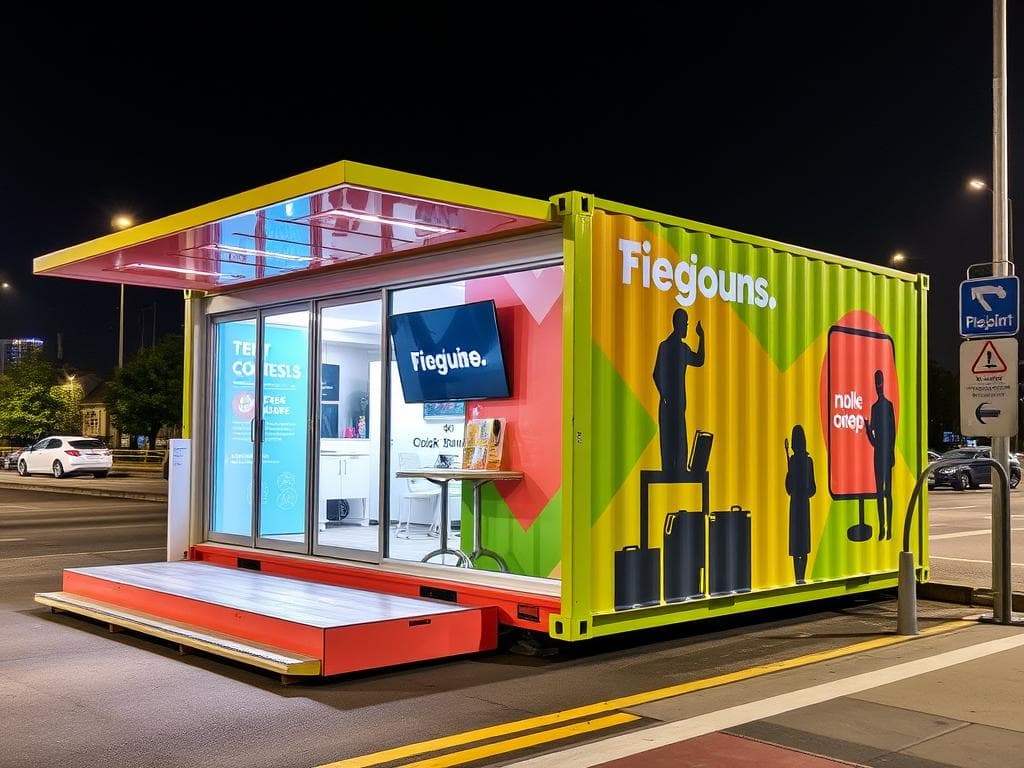 Mobile marketing container office in Minto Road Mobile marketing container office in Minto Road