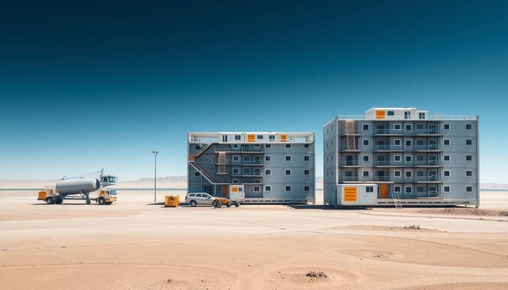 Modular expansion of labour colony to accommodate growing workforce Modular expansion of labour colony to accommodate growing workforce
