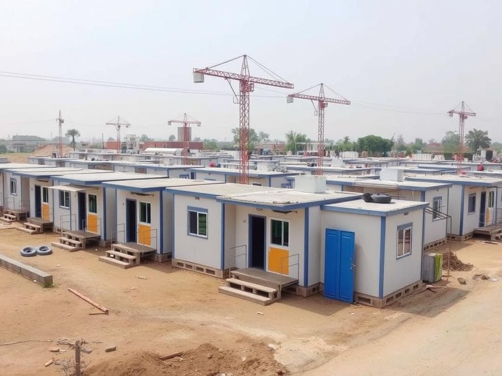 Modular labour colony supporting infrastructure development in Noida Extension Modular labour colony supporting infrastructure development in Noida Extension