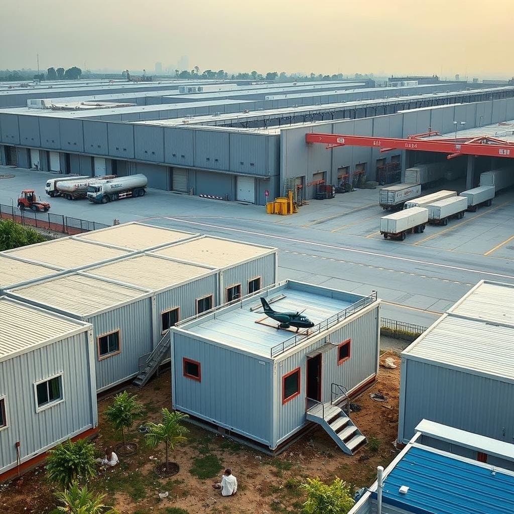 Modular labour housing adjacent to warehouse in Beta Sector, Greater Noida Modular labour housing adjacent to warehouse in Beta Sector, Greater Noida