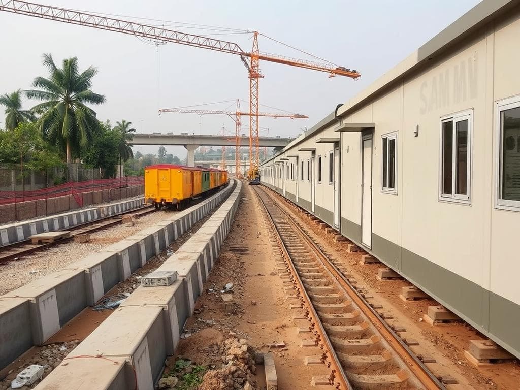 Modular labour housing for metro extension project in South Delhi Modular labour housing for metro extension project in South Delhi