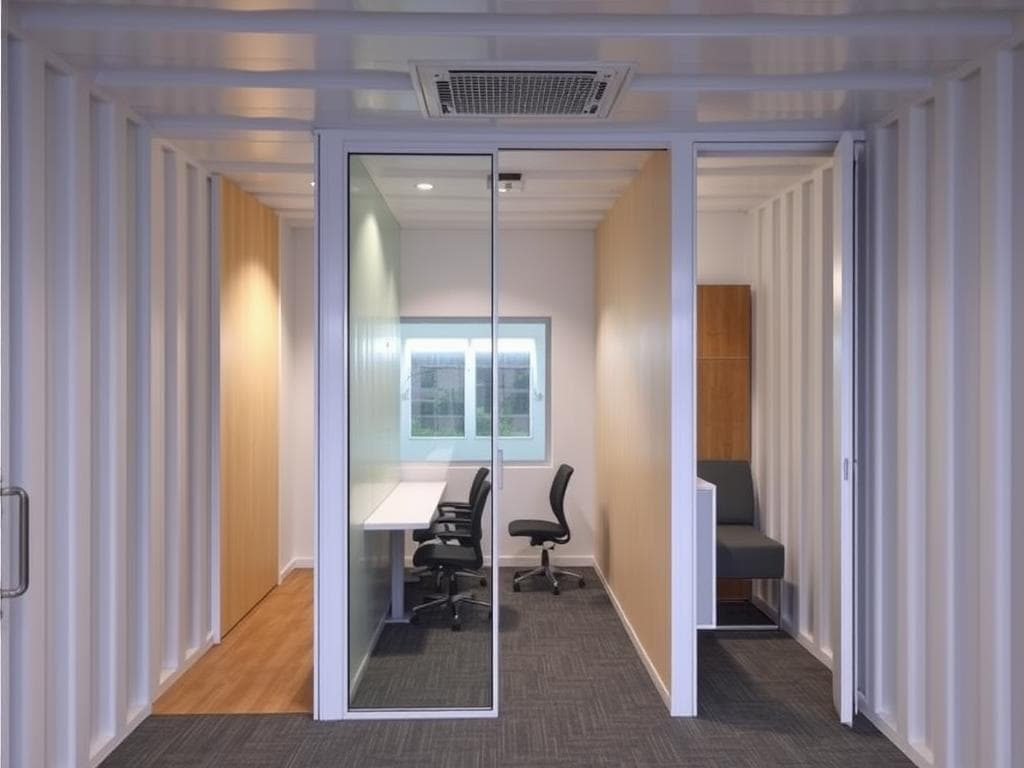 Modular partition system in container office in Mayur Vihar Modular partition system in container office in Mayur Vihar