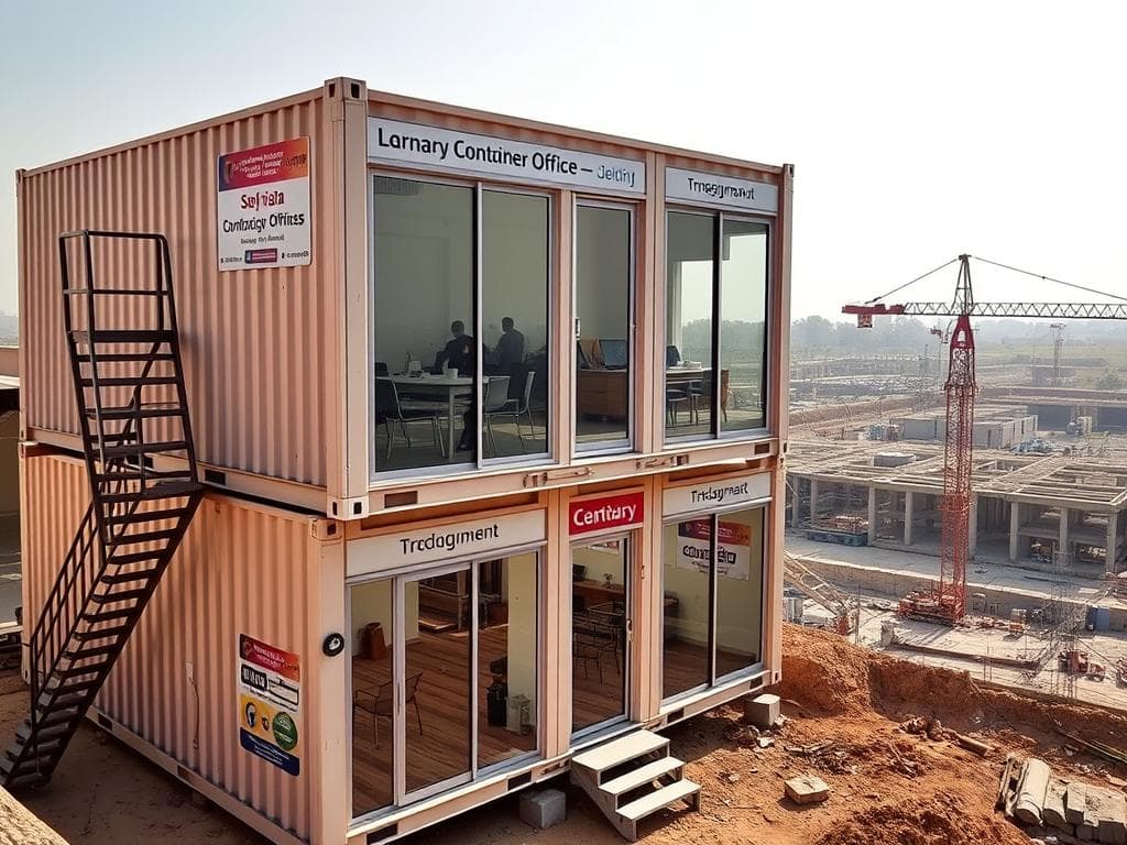 Multi-level container office at construction site in Surajkund, Faridabad Multi-level container office at construction site in Surajkund, Faridabad