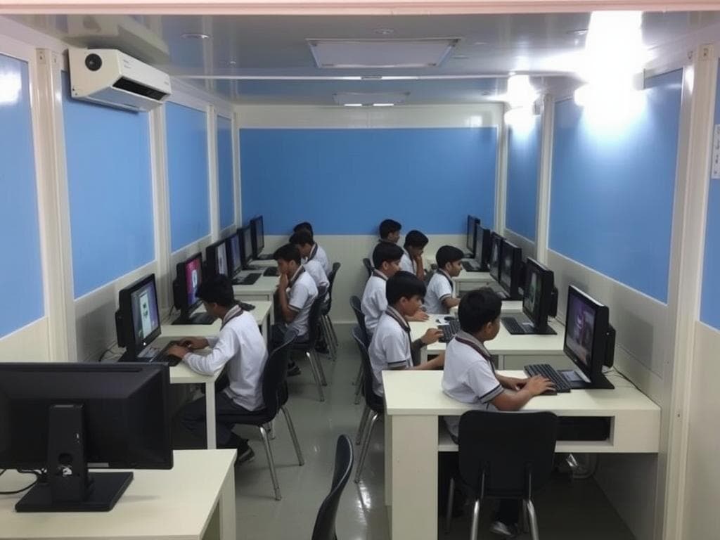 Patparganj school computer lab portable cabin Patparganj school computer lab portable cabin