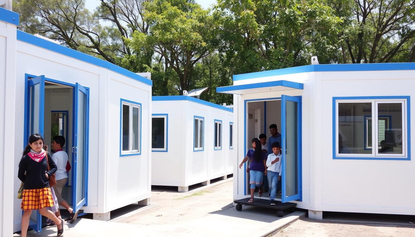 Portable Cabins in Ghaziabad installed at a school site in Raj Nagar Extension