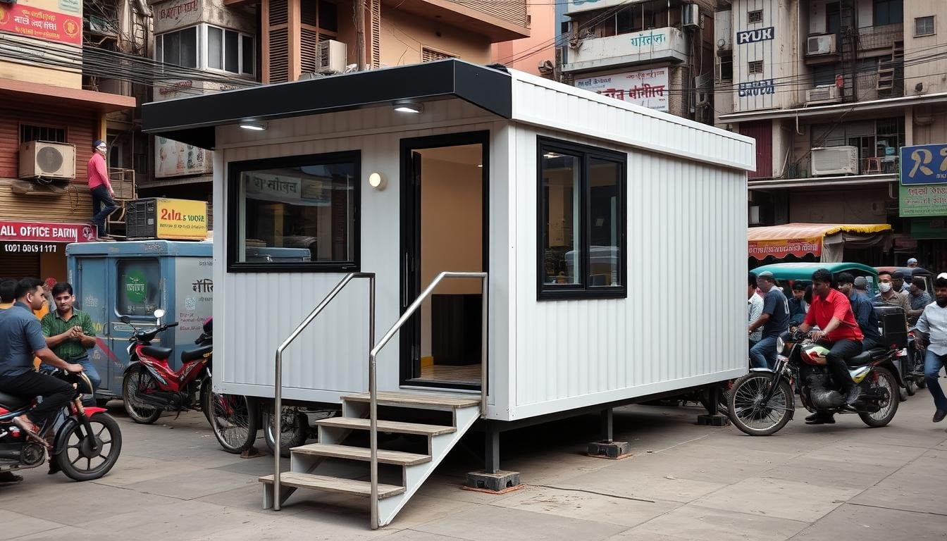 Portable Office Cabin installed in East Delhi urban area