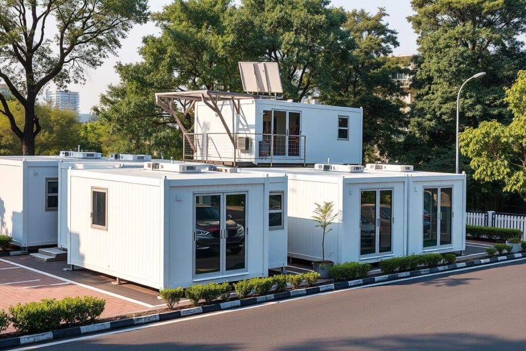 Portable office cabins serving as satellite offices on Sohna Road Portable office cabins serving as satellite offices on Sohna Road