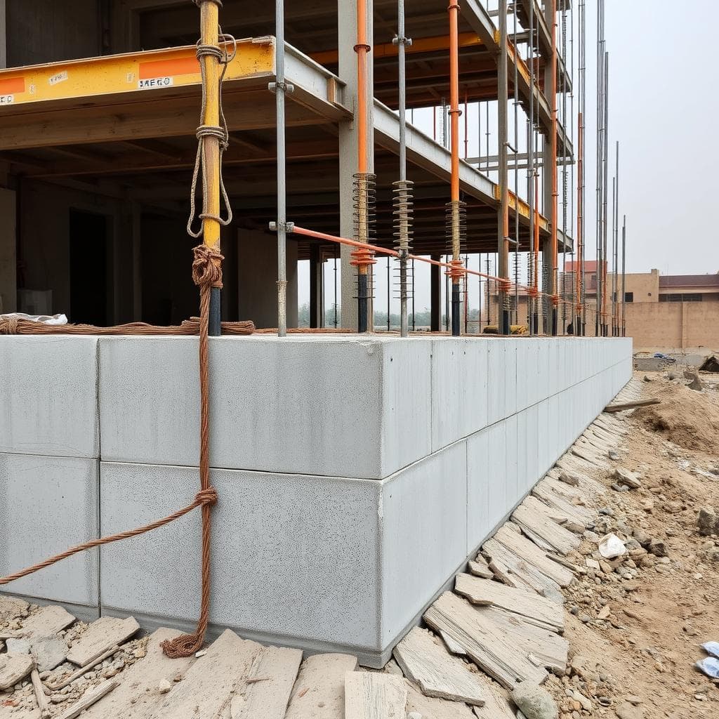 RCC foundation for SAMAN's prefabricated labour colony in Rohini RCC foundation for SAMAN's prefabricated labour colony in Rohini