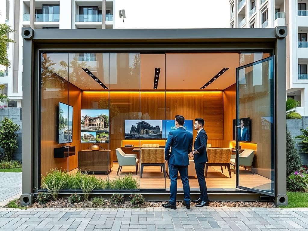 Real estate sales container office in Rajouri Garden residential project Real estate sales container office in Rajouri Garden residential project