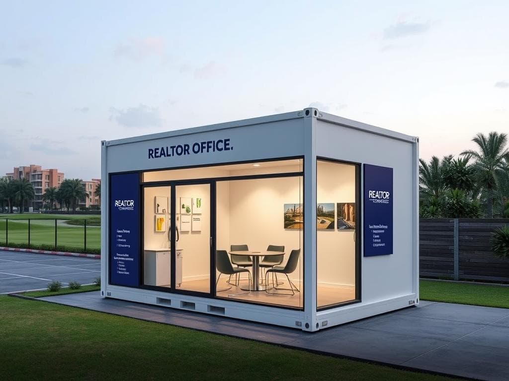 Realtor container office at Golf Course Road Realtor container office at Golf Course Road