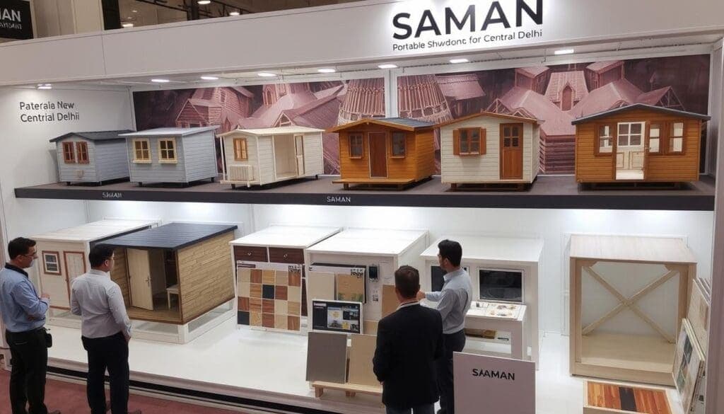 SAMAN Portable showroom displaying various cabin models for Central Delhi SAMAN Portable showroom displaying various cabin models for Central Delhi
