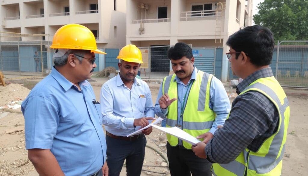 SAMAN Portable's team conducting site assessment for labour colony in Noida SAMAN Portable's team conducting site assessment for labour colony in Noida
