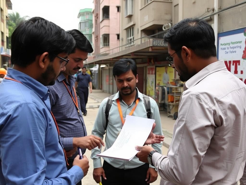 SAMAN team conducting site assessment in Connaught Place SAMAN team conducting site assessment in Connaught Place