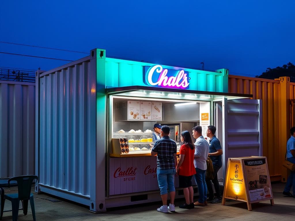 Seasonal dessert kiosk in a container at Civil Lines Seasonal dessert kiosk in a container at Civil Lines
