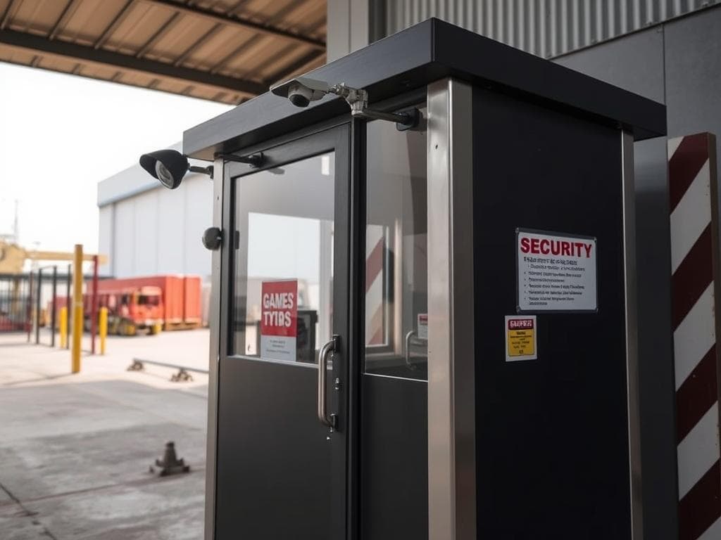 Security cabin installation at Gamma Sector warehouse facility Security cabin installation at Gamma Sector warehouse facility