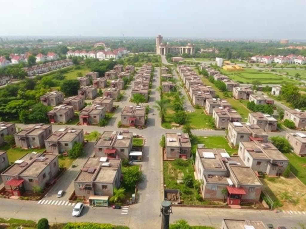 Spread layout labour colony for large sites in Noida Extension Spread layout labour colony for large sites in Noida Extension