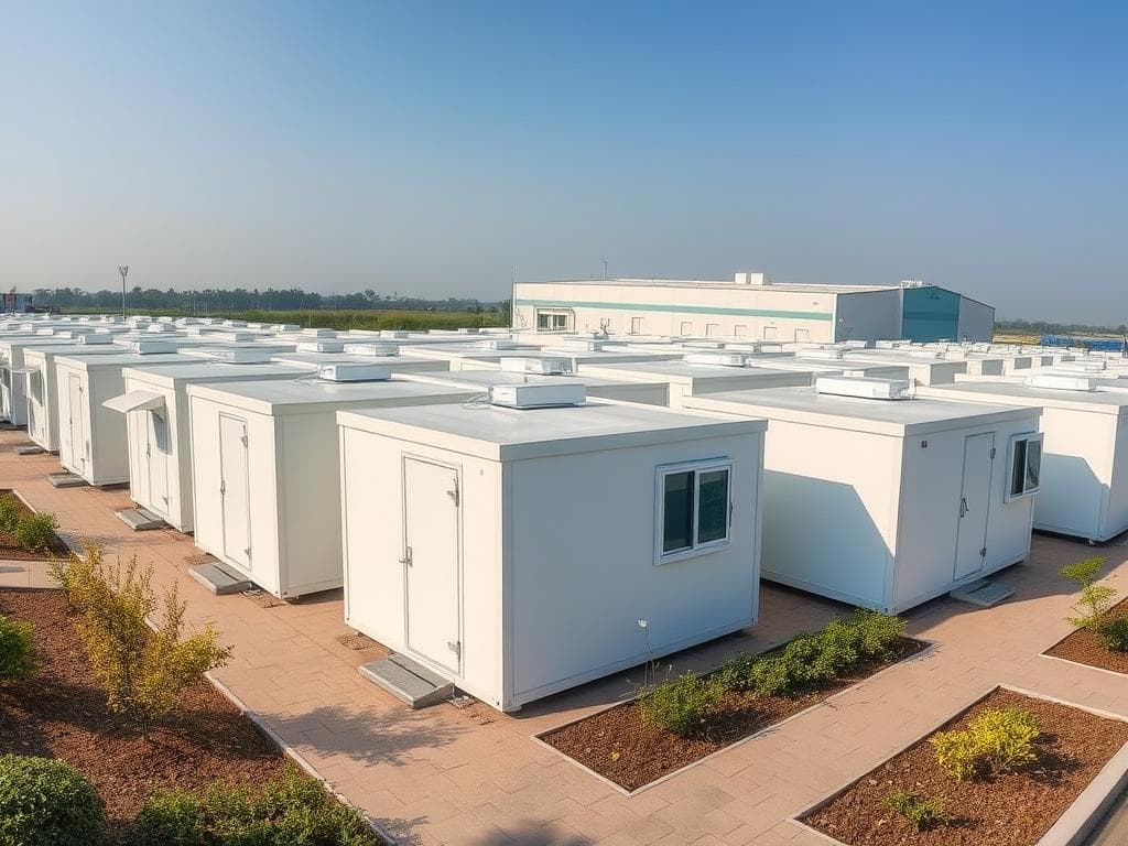 Staff facility portable cabins at Knowledge Park industrial complex Staff facility portable cabins at Knowledge Park industrial complex