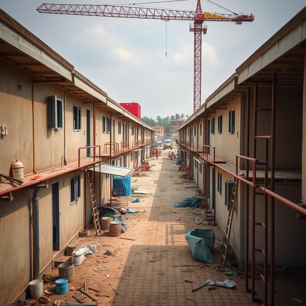 Temporary labour colony at EPC construction site in Greater Noida Temporary labour colony at EPC construction site in Greater Noida
