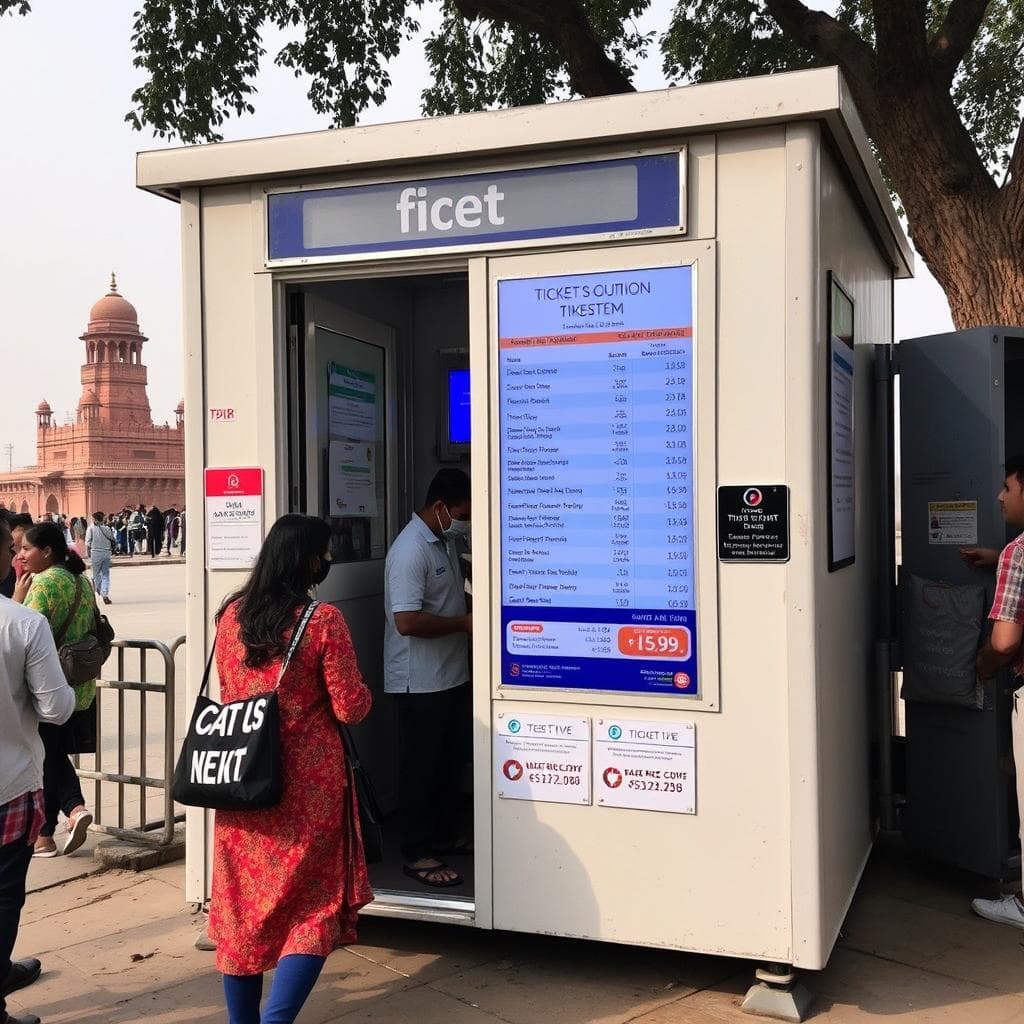 Ticket booth portable cabin near a popular tourist site in Central Delhi Ticket booth portable cabin near a popular tourist site in Central Delhi