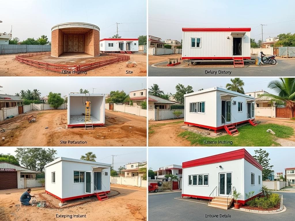 Time-lapse of rapid portable office installation in Saket, South Delhi Time-lapse of rapid portable office installation in Saket, South Delhi