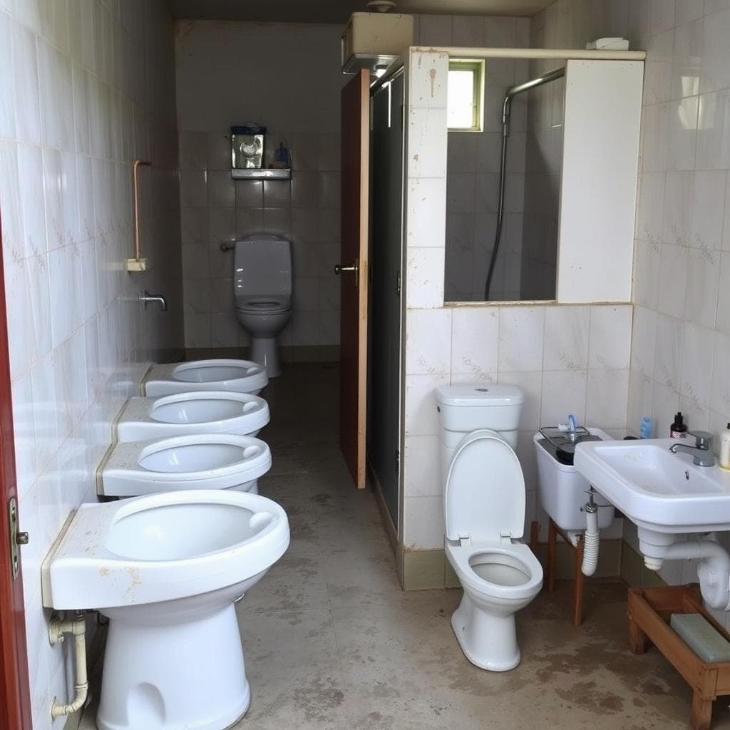 Toilet and washing facility block in SAMAN labour colony Toilet and washing facility block in SAMAN labour colony