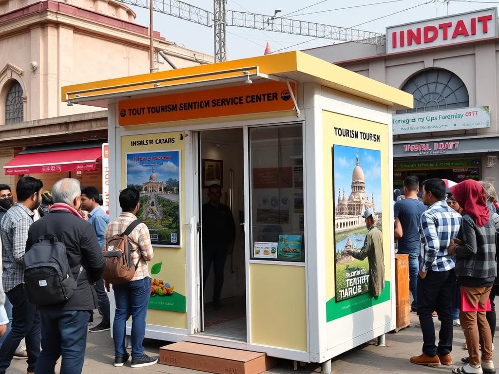 Tourism service portable booth in Paharganj Tourism service portable booth in Paharganj