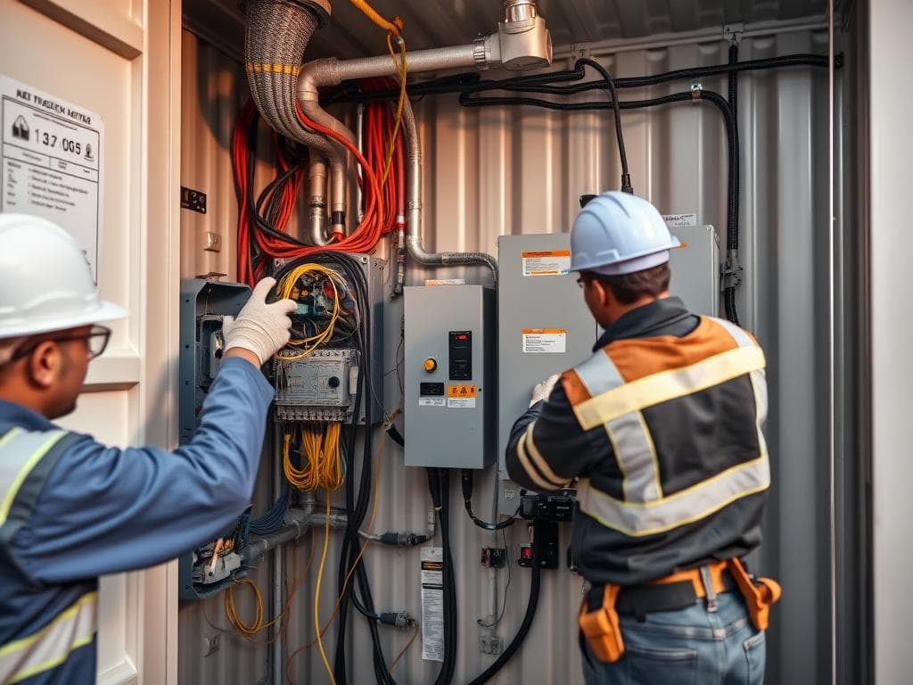Utility connection installation for container office in Faridabad industrial zone Utility connection installation for container office in Faridabad industrial zone