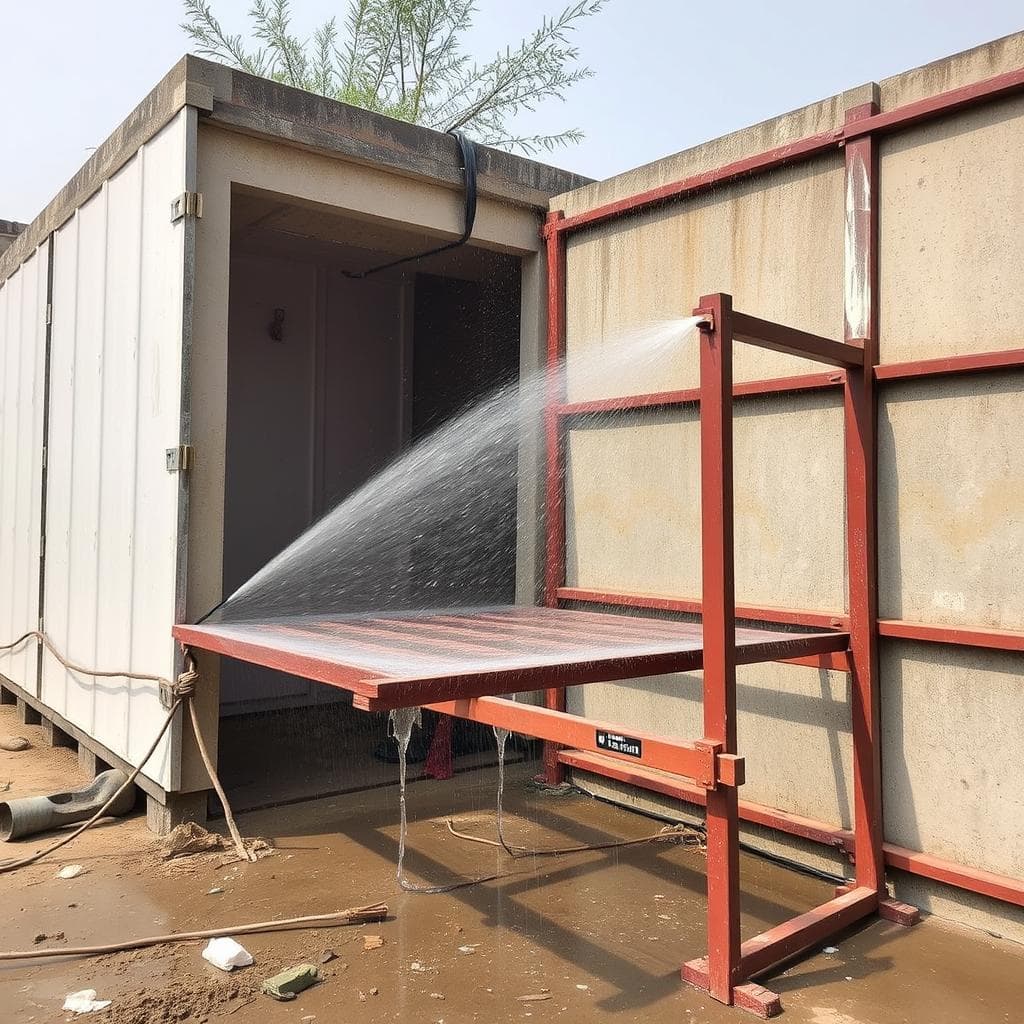 Weather resistance testing of SAMAN Portable's labour colony materials Weather resistance testing of SAMAN Portable's labour colony materials