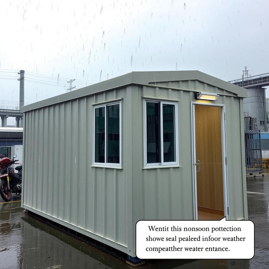 Weather-resistant portable cabin in Greater Noida industrial area Weather-resistant portable cabin in Greater Noida industrial area