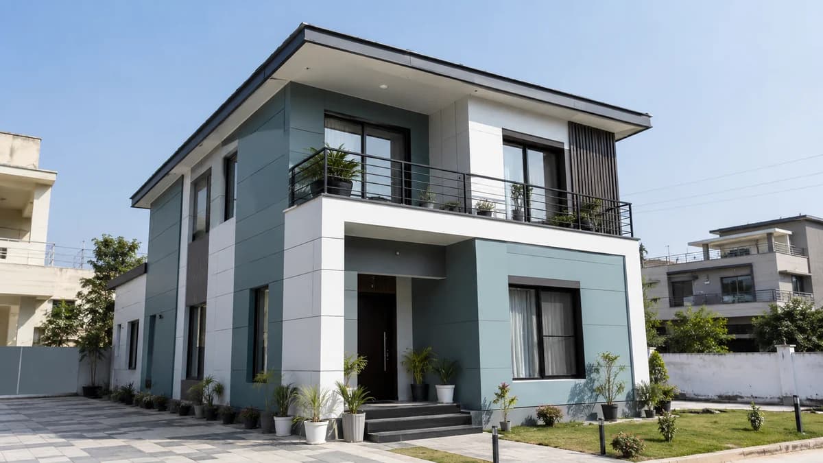 New modular prefab villa in Bangalore with multi-BHK layout and balcony