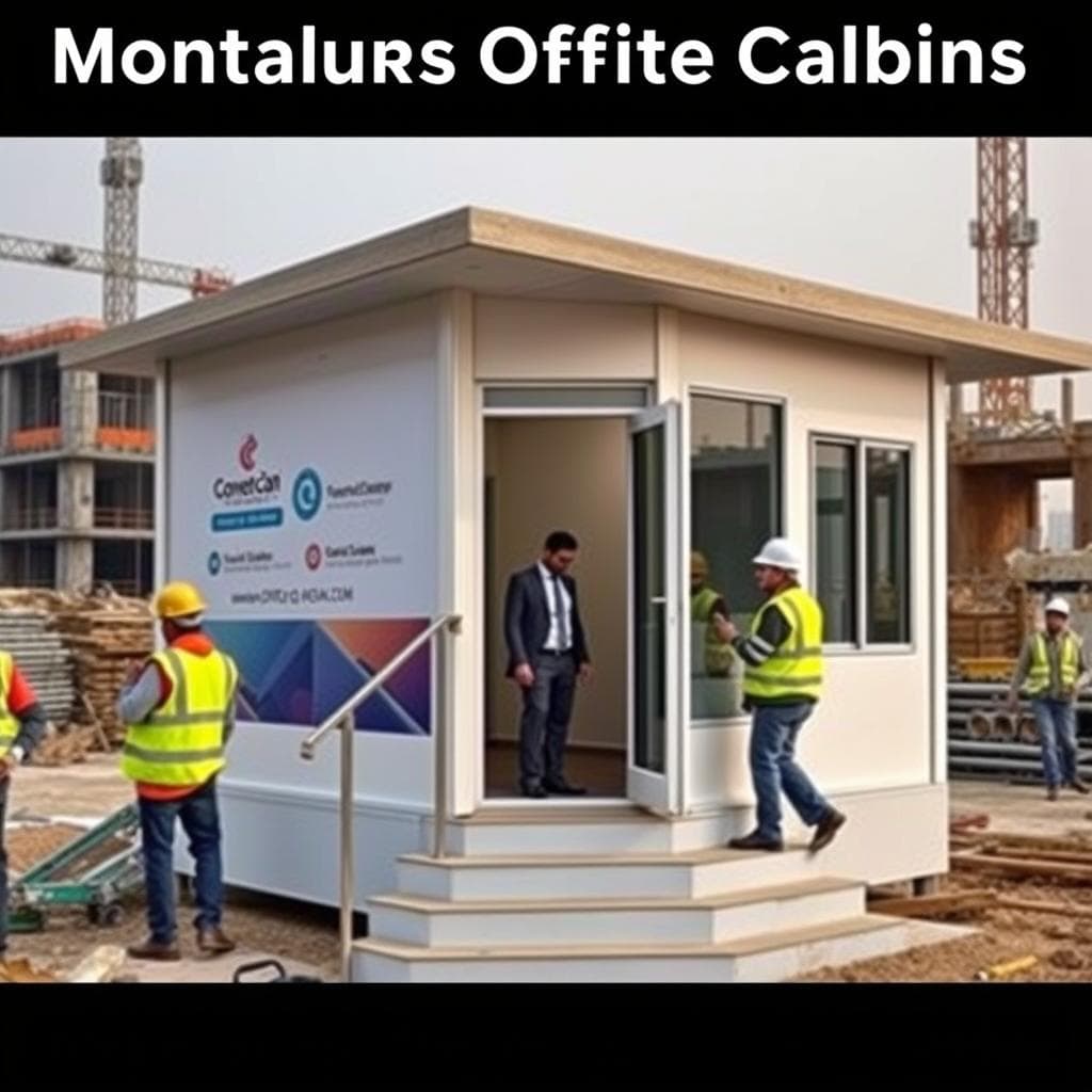 Modular office cabins in Ghaziabad at a construction site