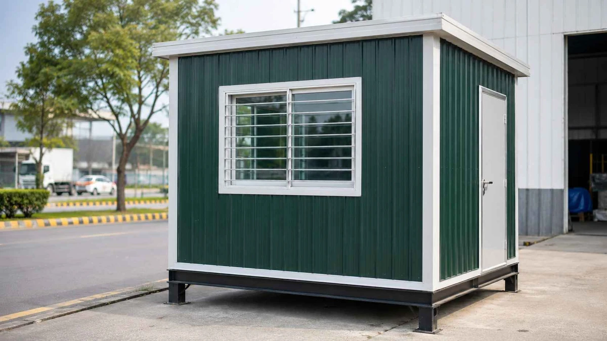 Container Gate Cabin in Guntur Container gate and security cabin at a Guntur industrial plot