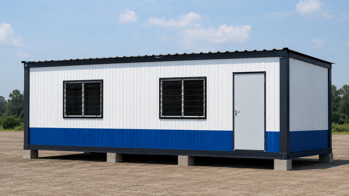 IS 2062 steel frame construction of a SAMAN container office