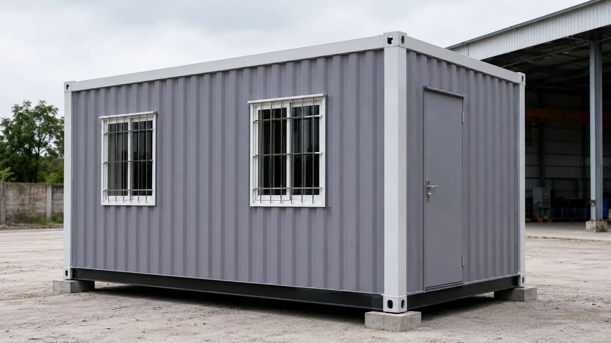 Container office manufactured by SAMAN Portable for a Davangere site