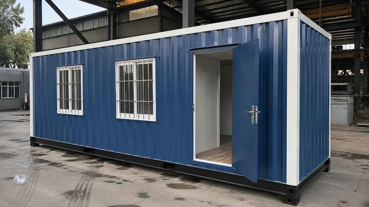 IS 2062 steel frame construction of a SAMAN container office