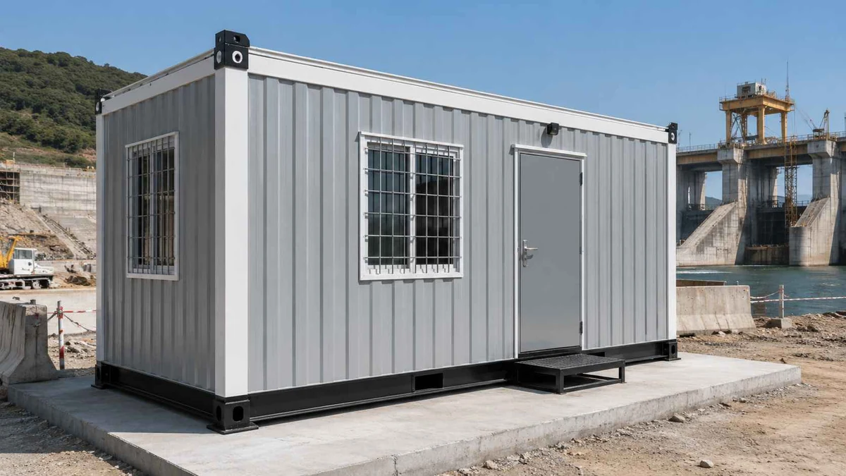 Container Office at Kozhikode Timber Yard Container site office at a timber yard near Feroke, Kozhikode