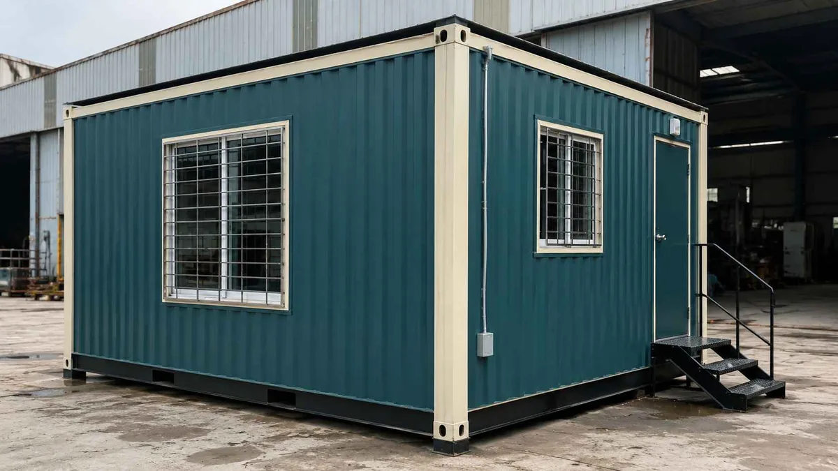 Container Supervisor Office in Warangal Container supervisor office at a Warangal engineering site